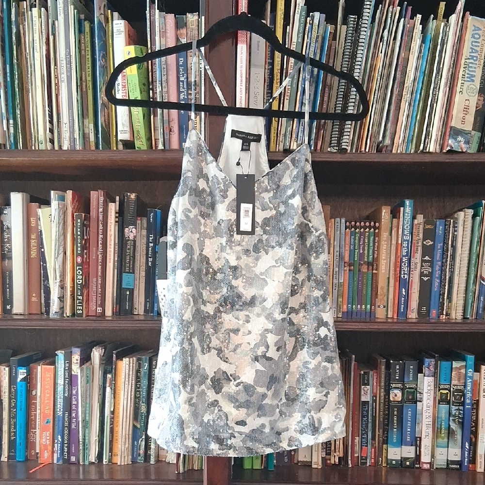 Banana Republic Silver and Gray Sequin Cami